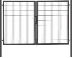 Floraworld Gartentor doppelflügelig Premium inkl. 2 Pfosten 300 x 180 cm anthrazit