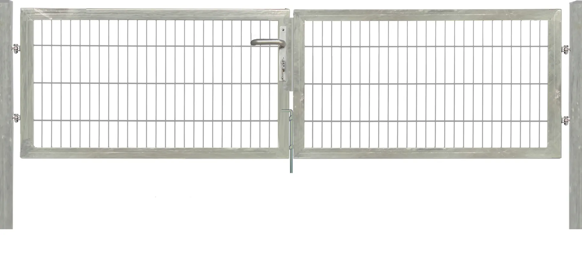 Floraworld Gartentor doppelflügelig Premium inkl. 2 Pfosten 300 x 80 cm feuerverzinkt