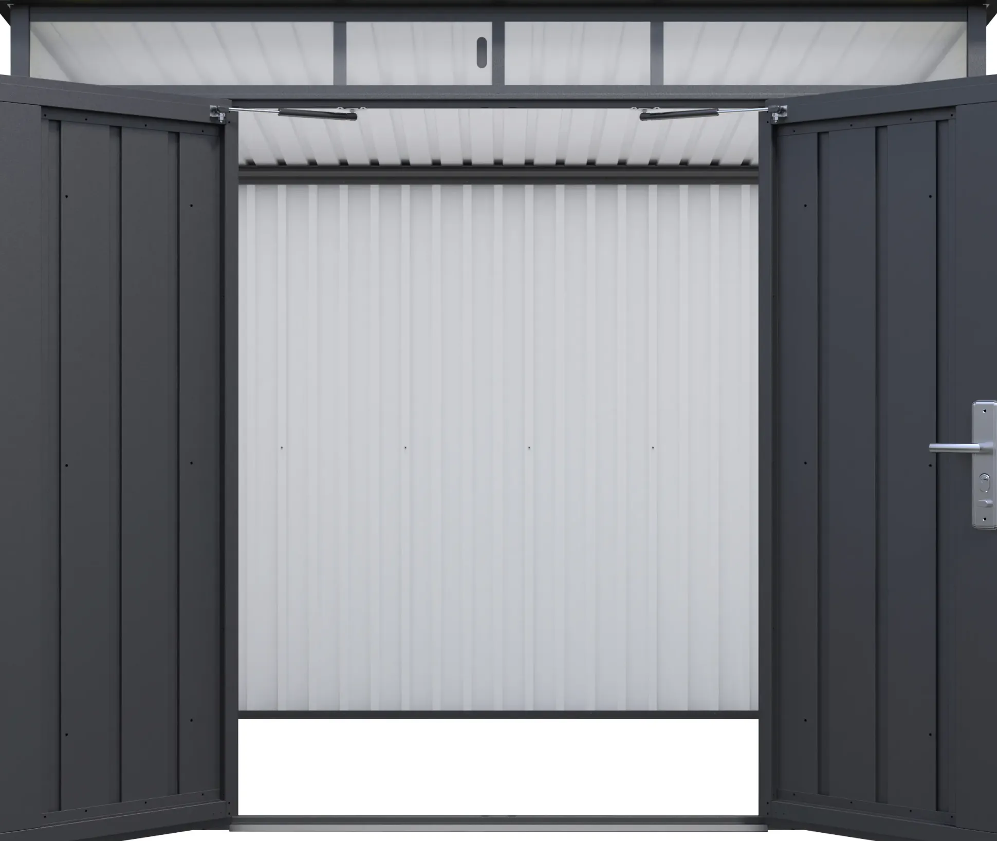 Floraworld Gerätehaus Premium schwarz-metallic 237 x 206 cm