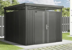 Floraworld Gerätehaus Premium Q7,5 FirstLine schwarz-mettalic 274 x 274 cm