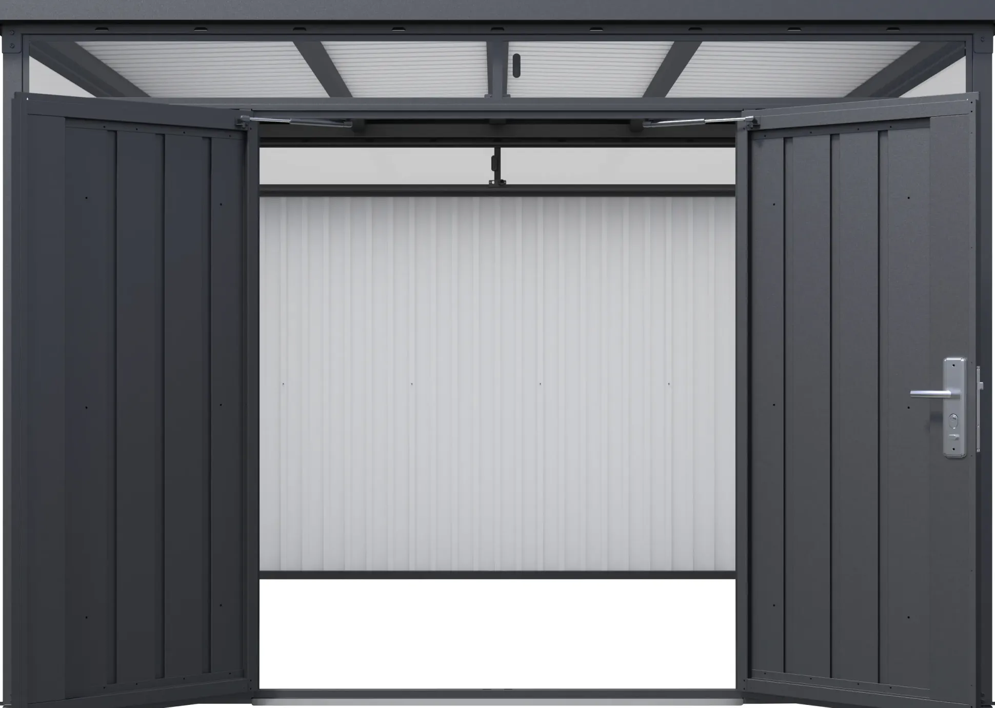 Floraworld Gerätehaus Premium Q7,5 FirstLine schwarz-mettalic 274 x 274 cm