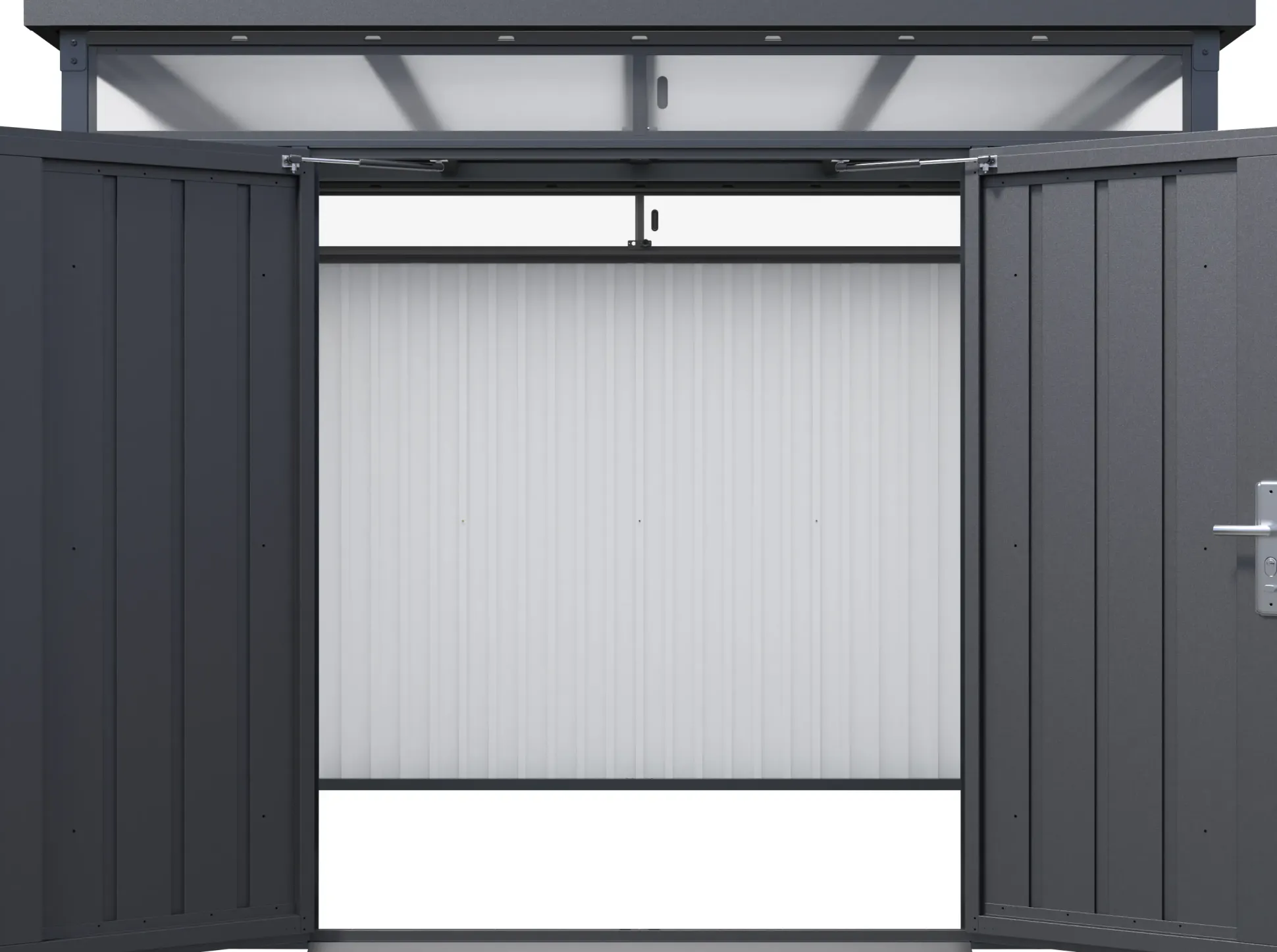 Floraworld Gerätehaus Premium Q10 Firstline schwarz-mettalic 314 x 314 cm