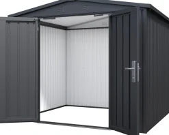 Floraworld Gerätehaus Premium schwarz-metallic 244 x 200 cm