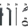 Floraworld Maschendrahtzaun Set 15 m 1500 x 80 cm inkl. 7 Pfosten 120 cm anthrazit