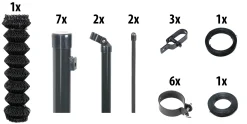 Floraworld Maschendrahtzaun Set 15 m 1500 x 80 cm inkl. 7 Pfosten 120 cm anthrazit