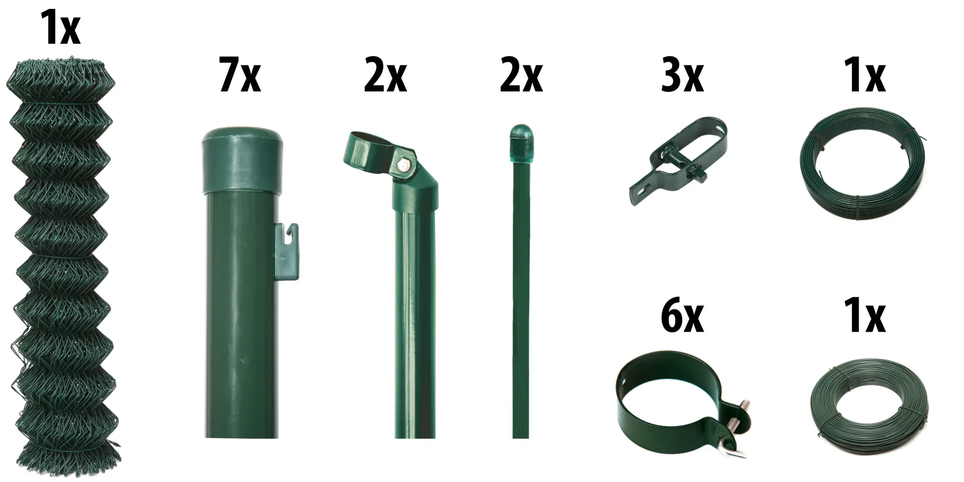 Floraworld Maschendrahtzaun Set 15 m 1500 x 80 cm inkl. 7 Pfosten 120 cm moosgrün