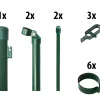 Floraworld Maschendrahtzaun Set 25 m 2500 x 125 cm inkl. 11 Pfosten 175 cm moosgrün