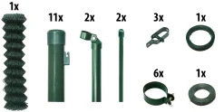 Floraworld Maschendrahtzaun Set 15 m 1500 x 100 cm inkl. 11 Pfosten 150 cm moosgrün