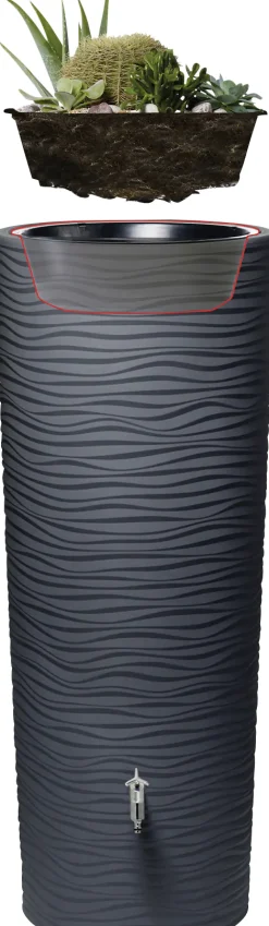 Garantia Regenspeicher Natura 2in1 350 L graphite grey mit Pflanzschale