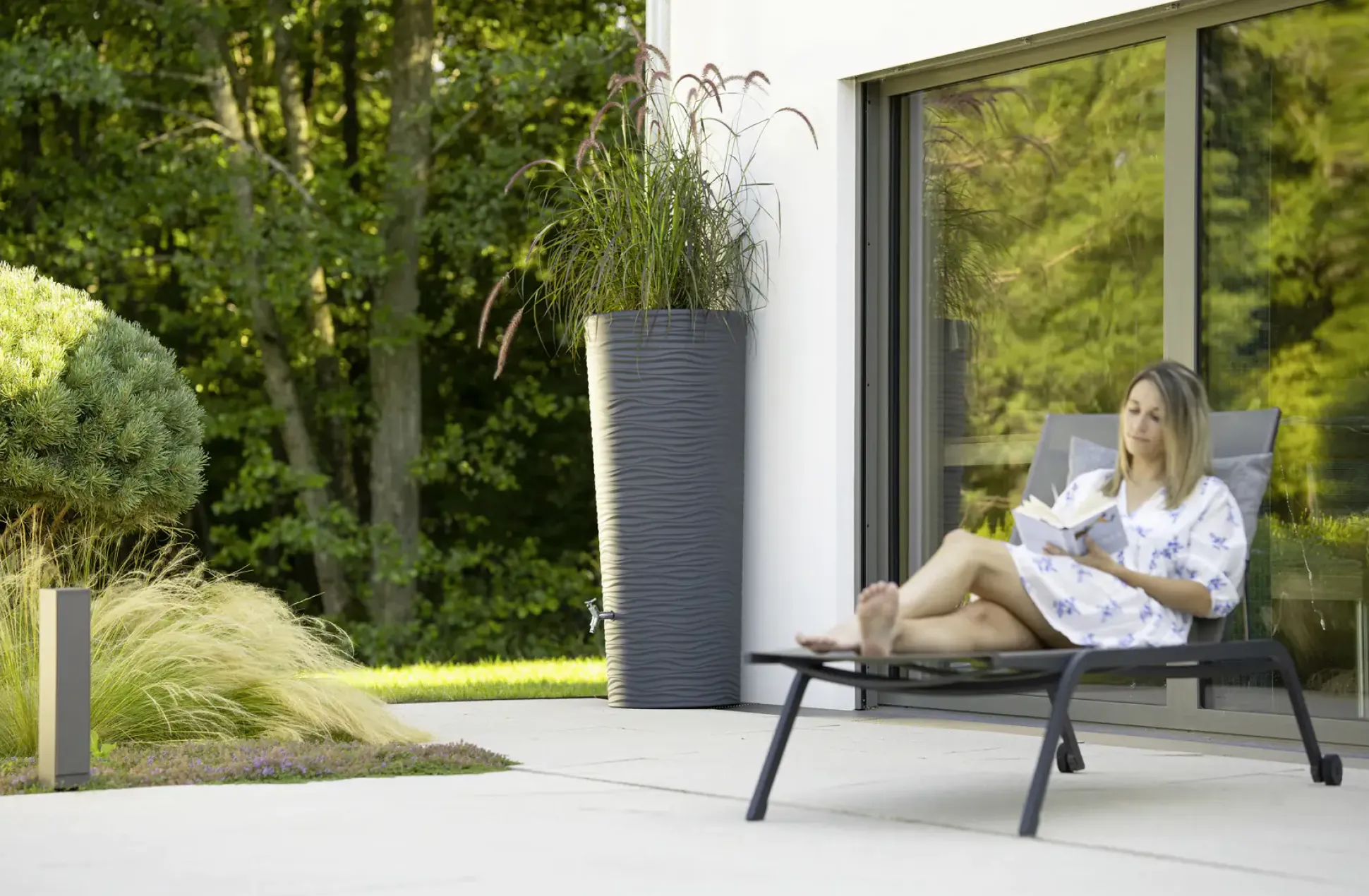 Garantia Regenspeicher Natura 2in1 350 L graphite grey mit Pflanzschale