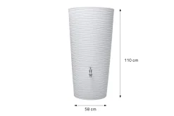 Garantia Regentonne Natura 2in1 rund inkl. Pflanzschale 210 L arctic