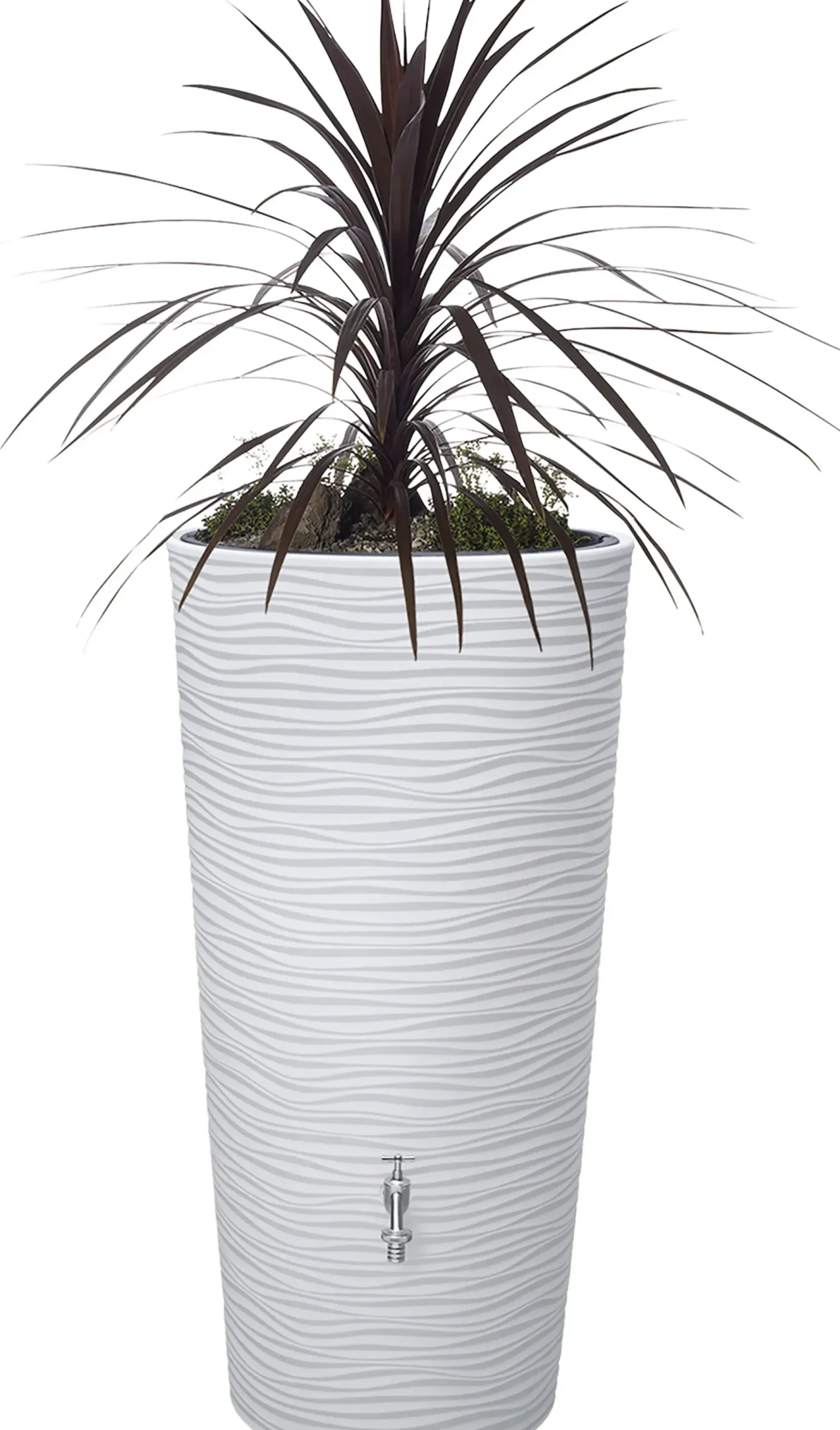 Garantia Regentonne Natura 2in1 rund inkl. Pflanzschale 210 L arctic