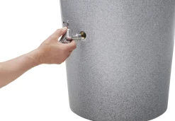 Garantia Regentonne Stone 2in1 rund inkl. Pflanzschale 210 L silber