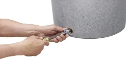 Garantia Regentonne Stone 2in1 rund inkl. Pflanzschale 210 L silber