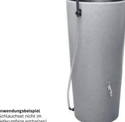 Garantia Regentonne Stone 2in1 rund inkl. Pflanzschale 210 L silber