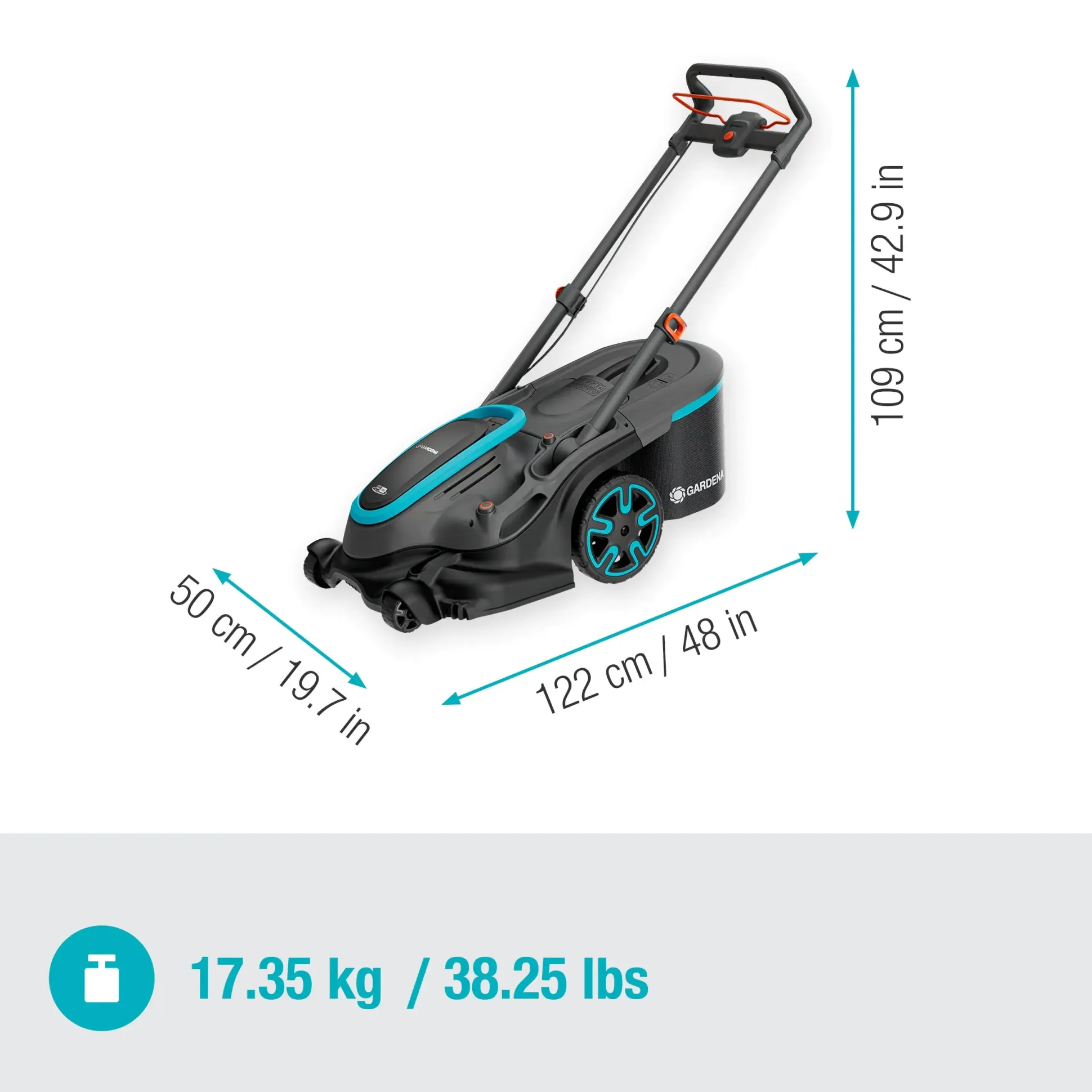 Gardena Akku Rasenmäher PowerMax Duo 46/36V, 46 cm Schnittbreite