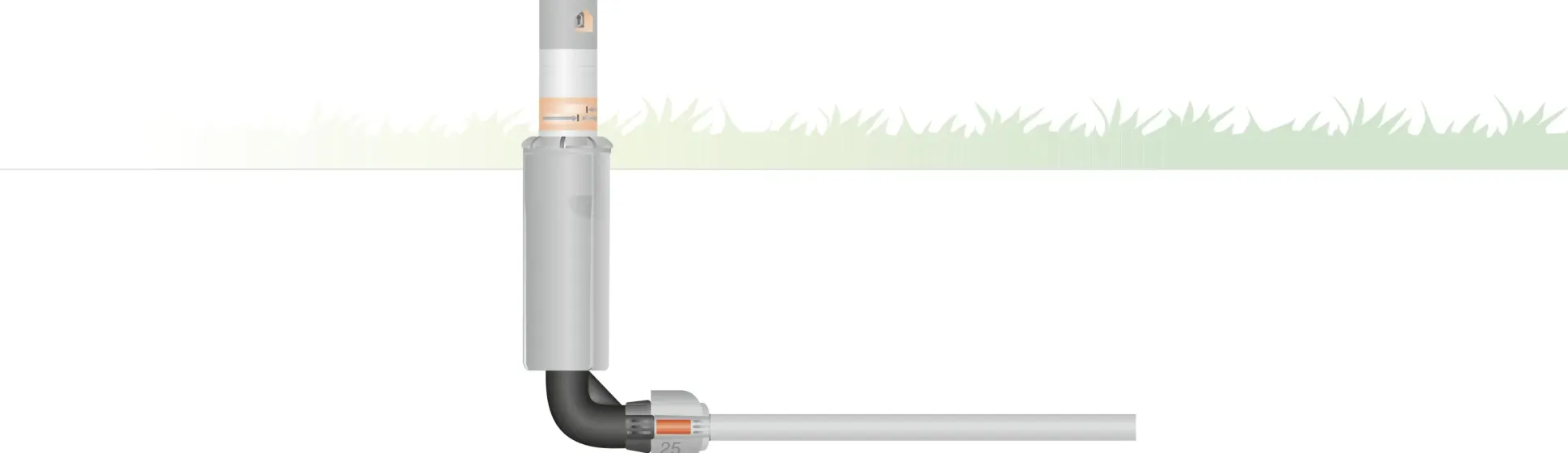 Gardena L Stück für Sprinkler 25 mm x 1/2" Außengewinde