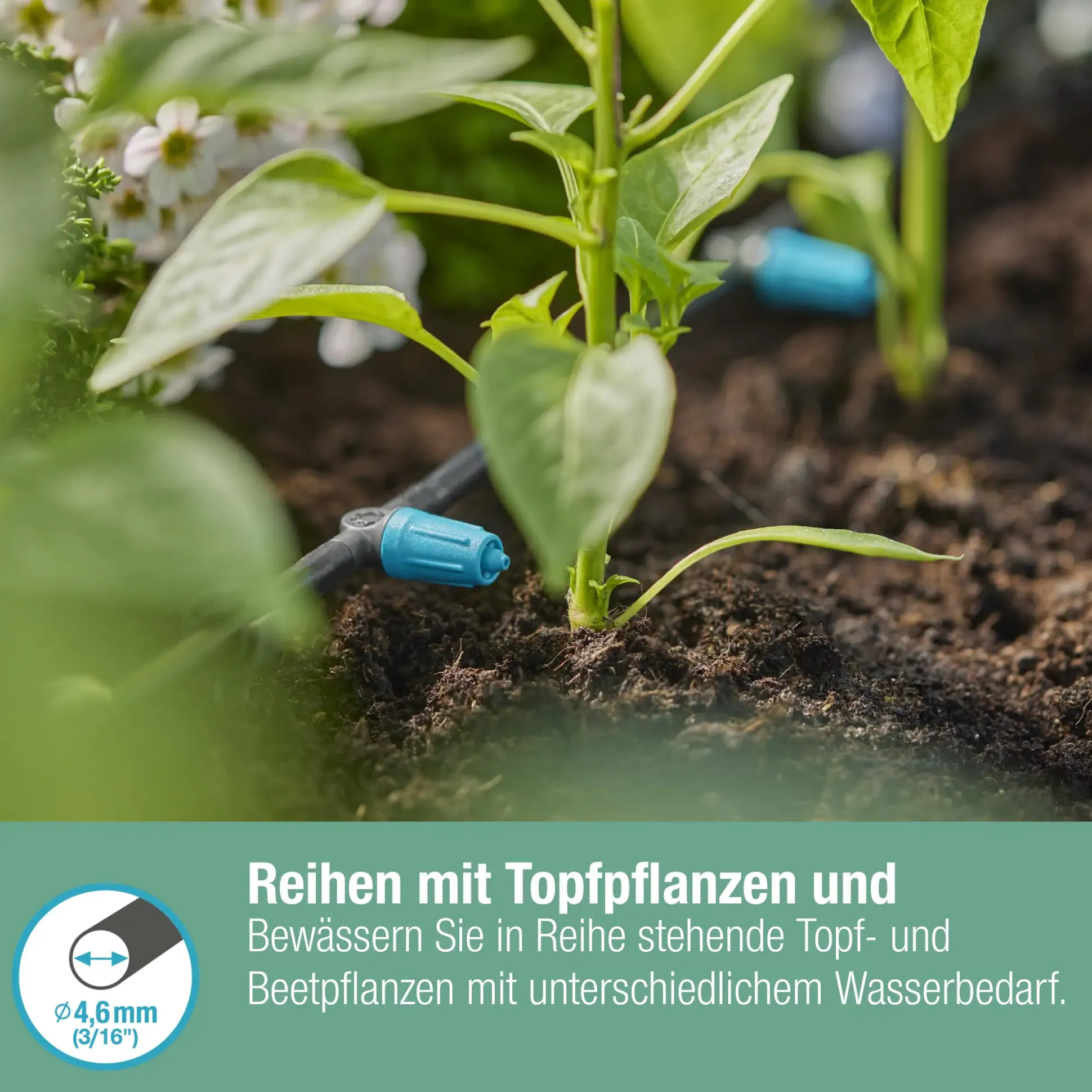 Gardena Reihentropfer, 0-15 l/h regulierbar