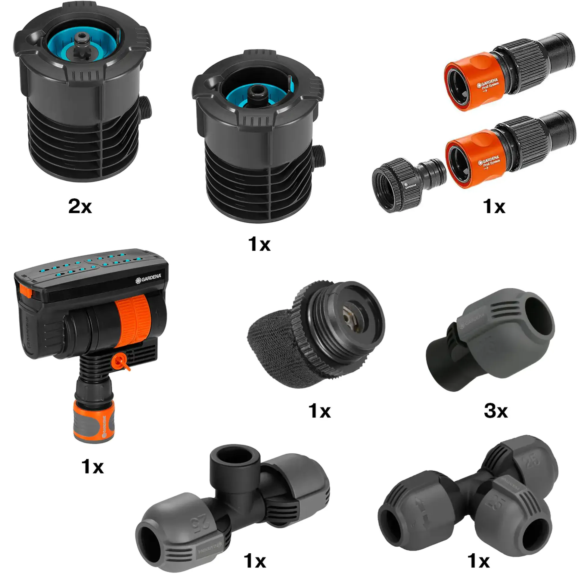 Gardena Start-Set Pipeline mit Viereckregner 3/4"-Innengewinde