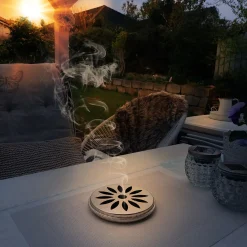 Gardigo Citronella-Räucher Set Räucherspirale mit Räucherschale