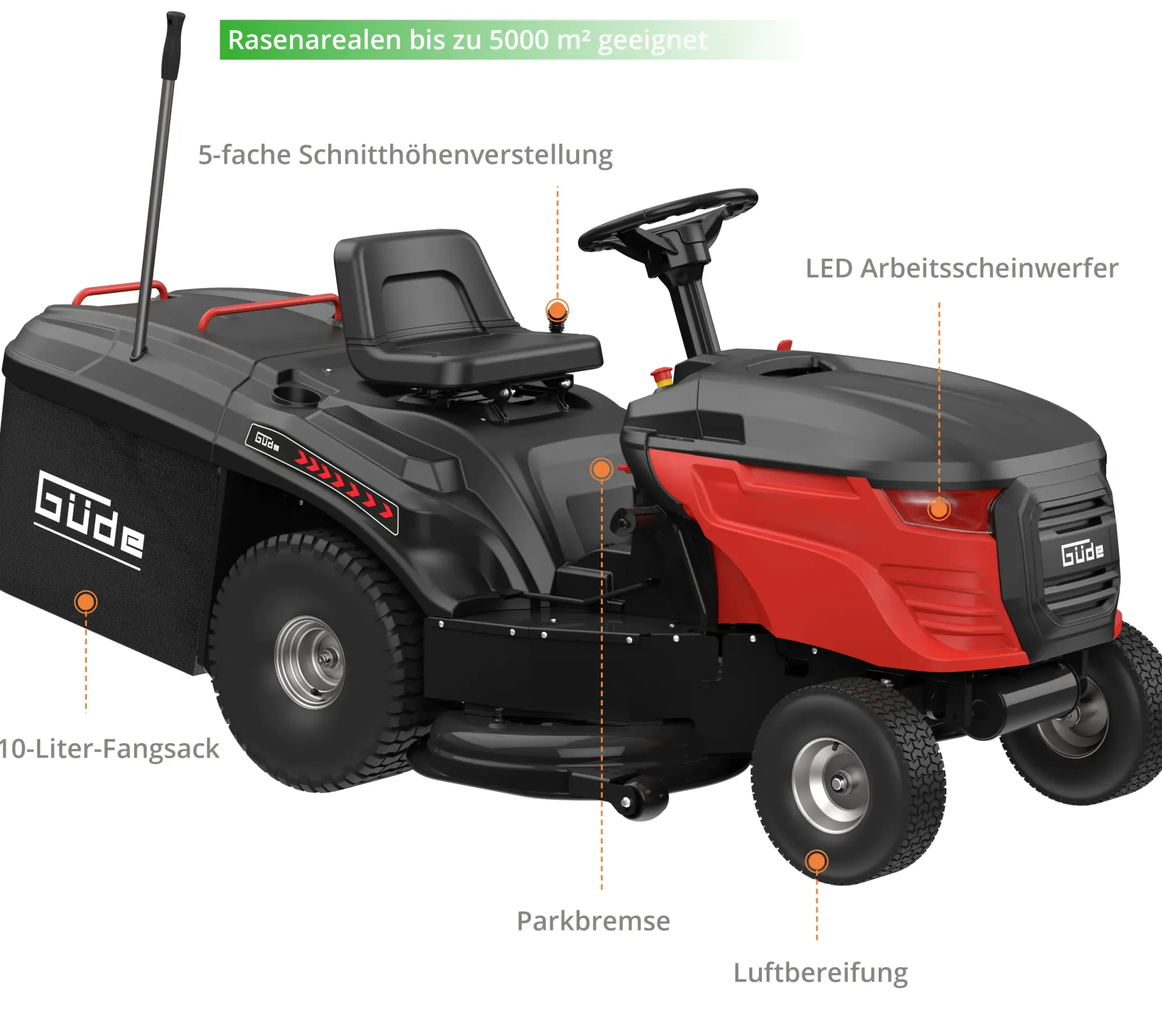 Güde Rasentraktor GAR 960 T Hydrostat 96 cm Schnittbreite