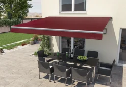 Gelenkarm-Markise Berlin mit Funkmotor bordeaux rot Breite 400 cm Ausfall 250 cm