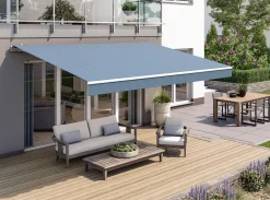 Gelenkarmmarkise Classic blau-schwarz gestreift inkl. Handkurbel