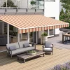Gelenkarmmarkise Classic beige-rot gestreift inkl. Handkurbel