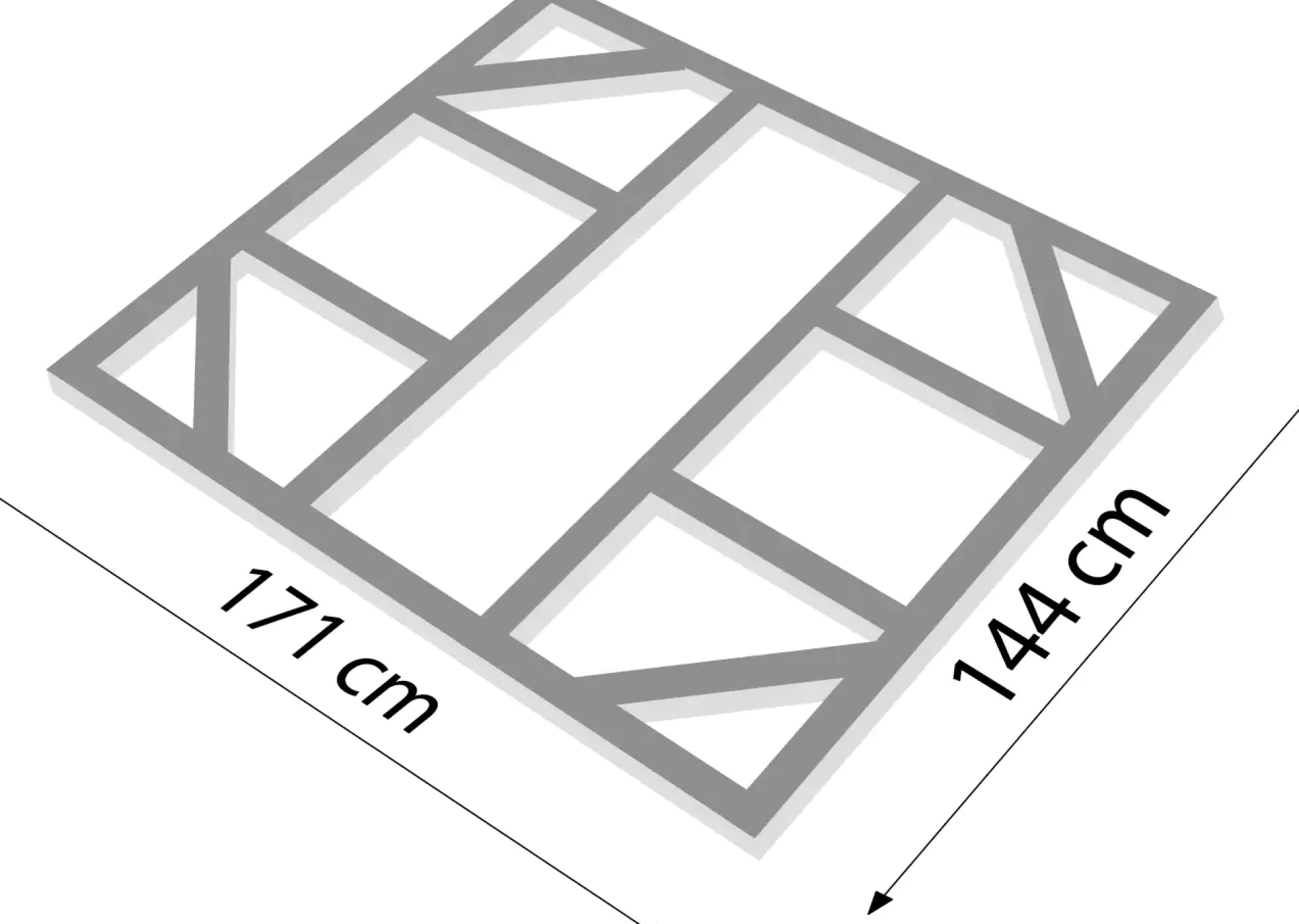 Globel Fundamentbodenrahmen 6 x 5 zu Gerätehaus Dream 65 und Lean To 56