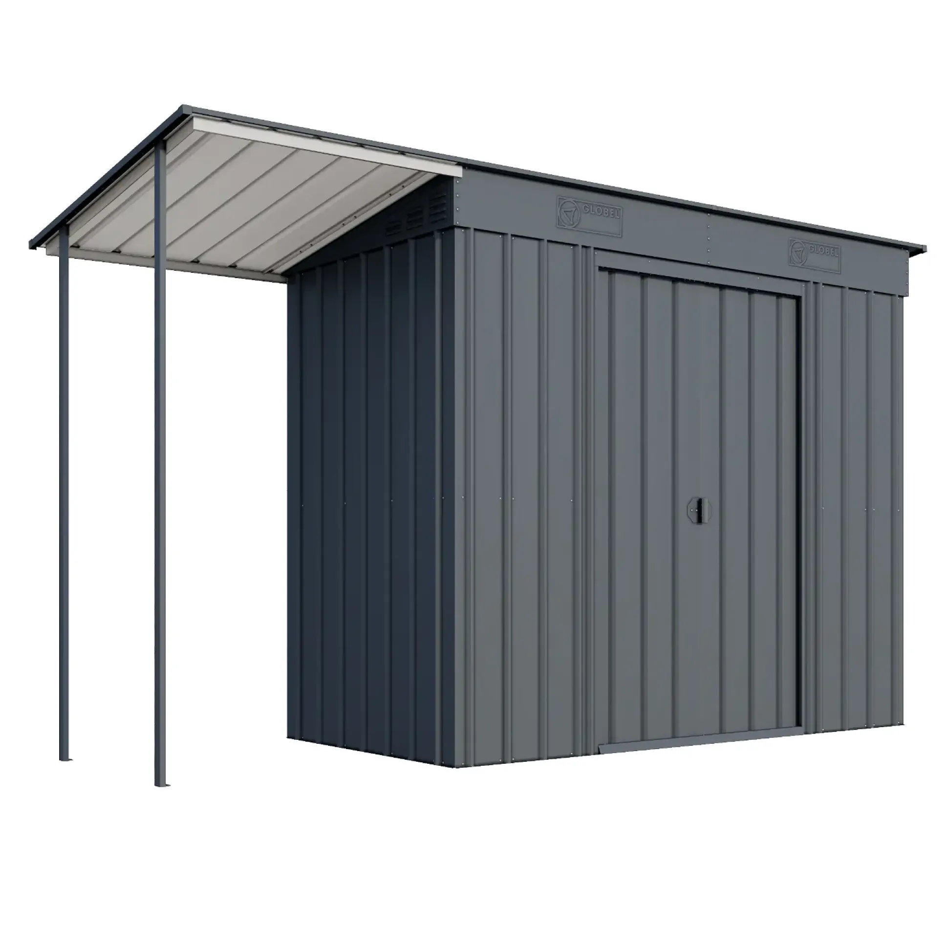 Globel Gerätehaus Set Skillion 84, inkl. Schleppdach 325 x 124 cm, anthrazit