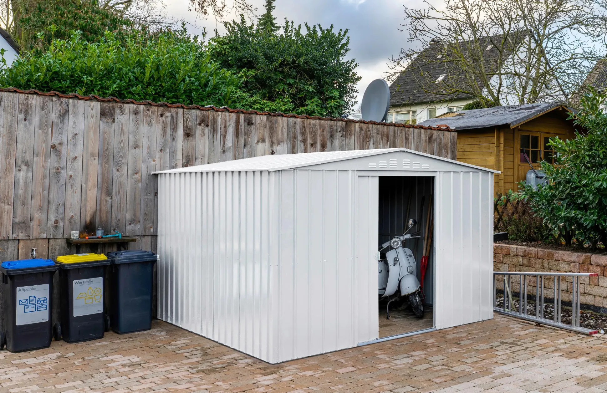 Globel Metallerätehaus Dream 1010 308 x 309 x 202 cm silber-metallic