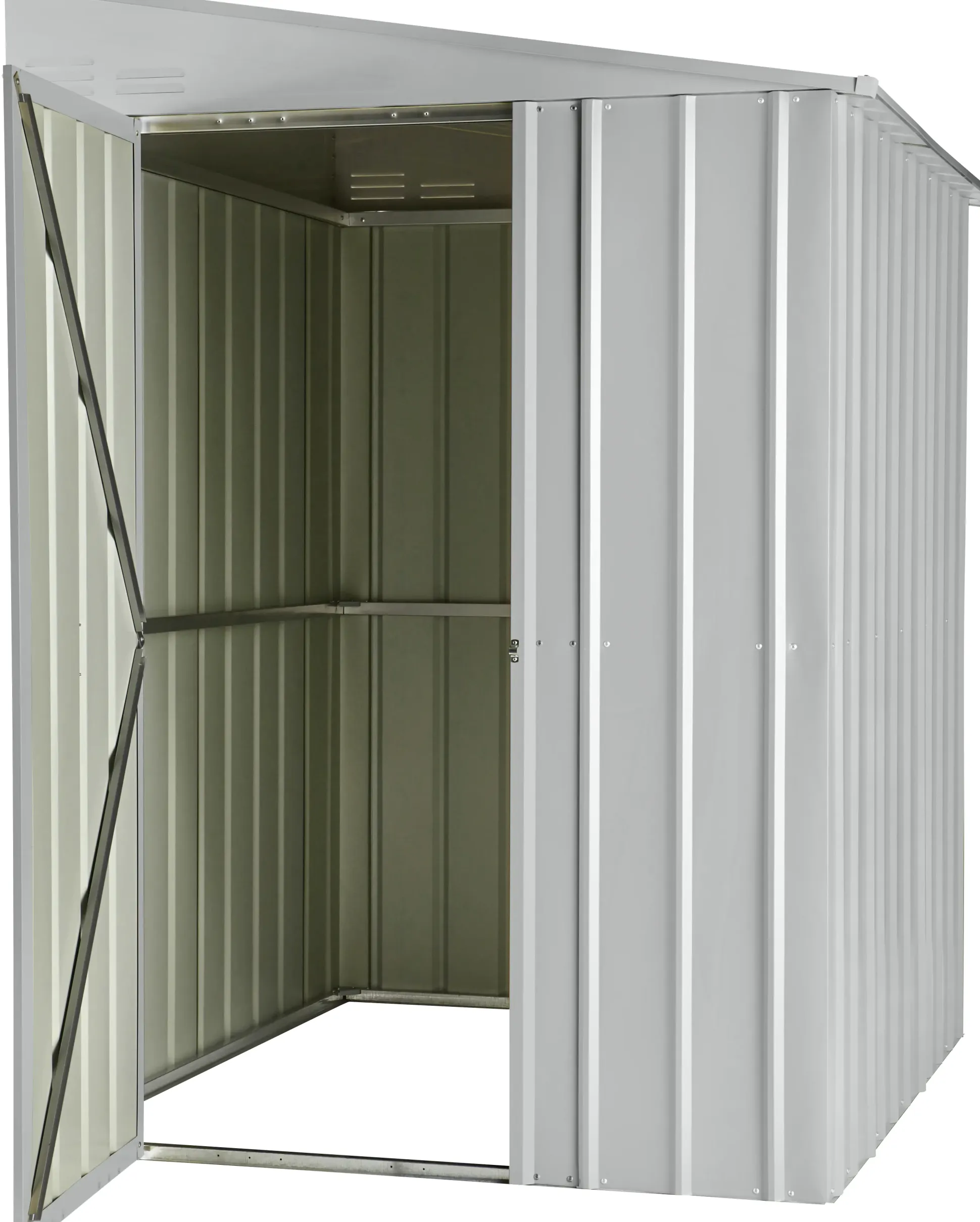 Globel Metallgerätehaus Lean-To 56 155 x 180 x 203 cm silber-metallic