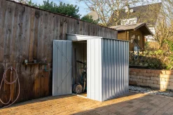 Globel Metallgerätehaus Lean-To 56 155 x 180 x 203 cm silber-metallic