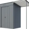 Globel Metallgerätehaus Skillion 64 inkl. Schleppdach anthrazit 263 x 124 cm