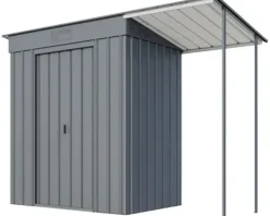 Globel Metallgerätehaus Skillion 64 inkl. Schleppdach anthrazit 263 x 124 cm