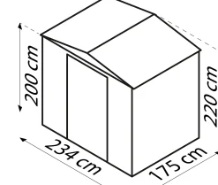 Globel Metallgerätehaus Tower 86 245 x 185 x 220 cm jade