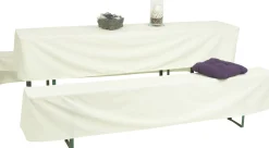 GO-DE Bierzeltgarnitur-Hussen weiß 220 x 70 x 42 cm, (70er Tisch)
