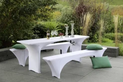 GO-DE Bierzeltgarnitur-Spannhussen 70cm 70 cm x 220 cm x 70 cm, weiß