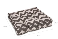 GO-DE Bodenkissen 60 cm x 60 cm x 12 cm Zickzack grau