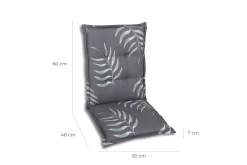 GO-DE Gartenstuhlauflagen mittellehner 108 x 50 x 7 cm Gräser-Motiv anthrazit