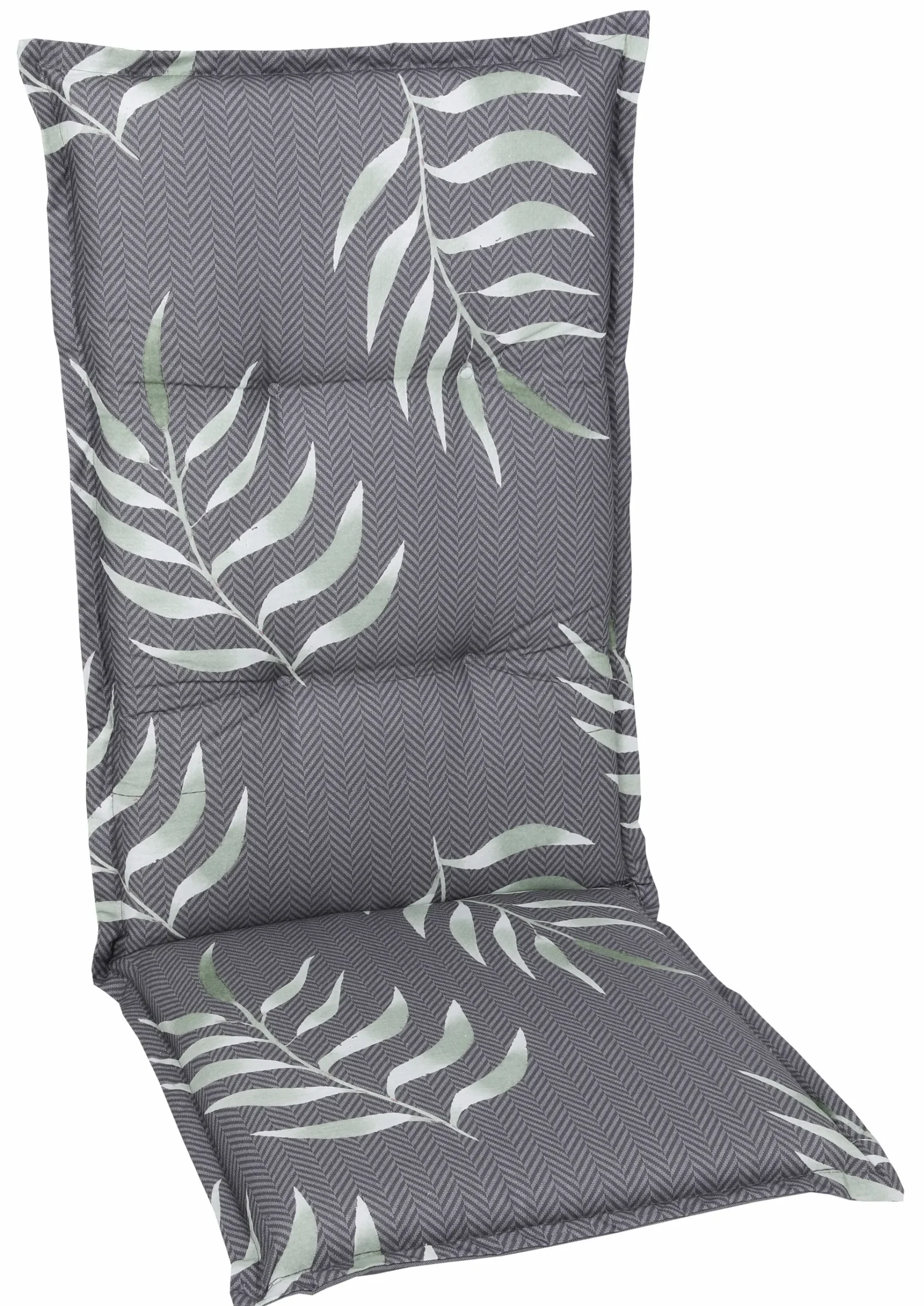 GO-DE Gartenstuhlauflagen hochlehner 120 x 50 x 7 cm Blumen-Motiv anthrazit