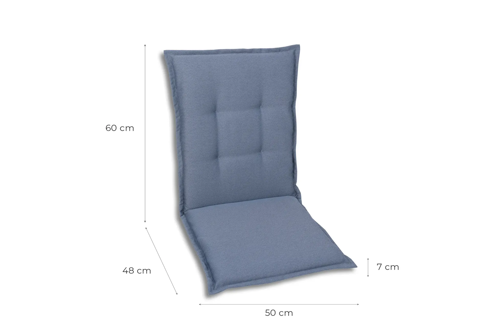 GO-DE Gartenstuhlauflagen mittellehner 108 x 50 x 7 cm blau