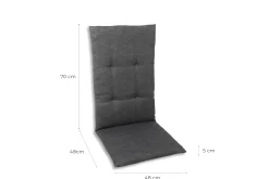 GO-DE Hochlehner-Auflage 118 cm x 48 cm x 5 cm, grau