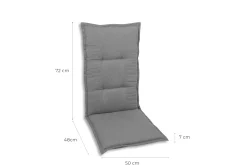 GO-DE Hochlehner-Auflage 120 cm x 50 cm x 7 cm, grau