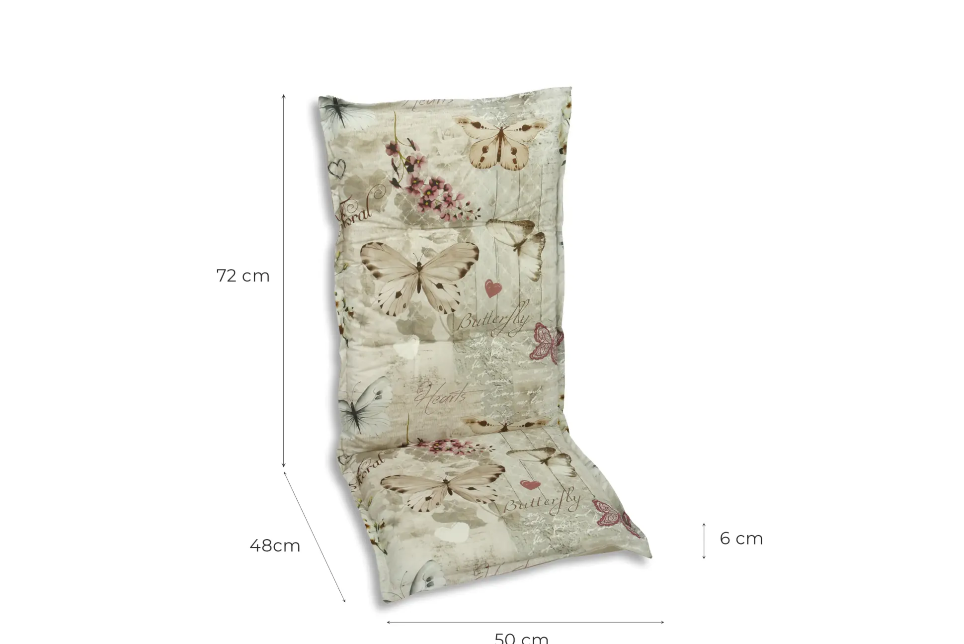 GO-DE Hochlehner-Auflage 120 cm x 50 cm x 6 cm, beige