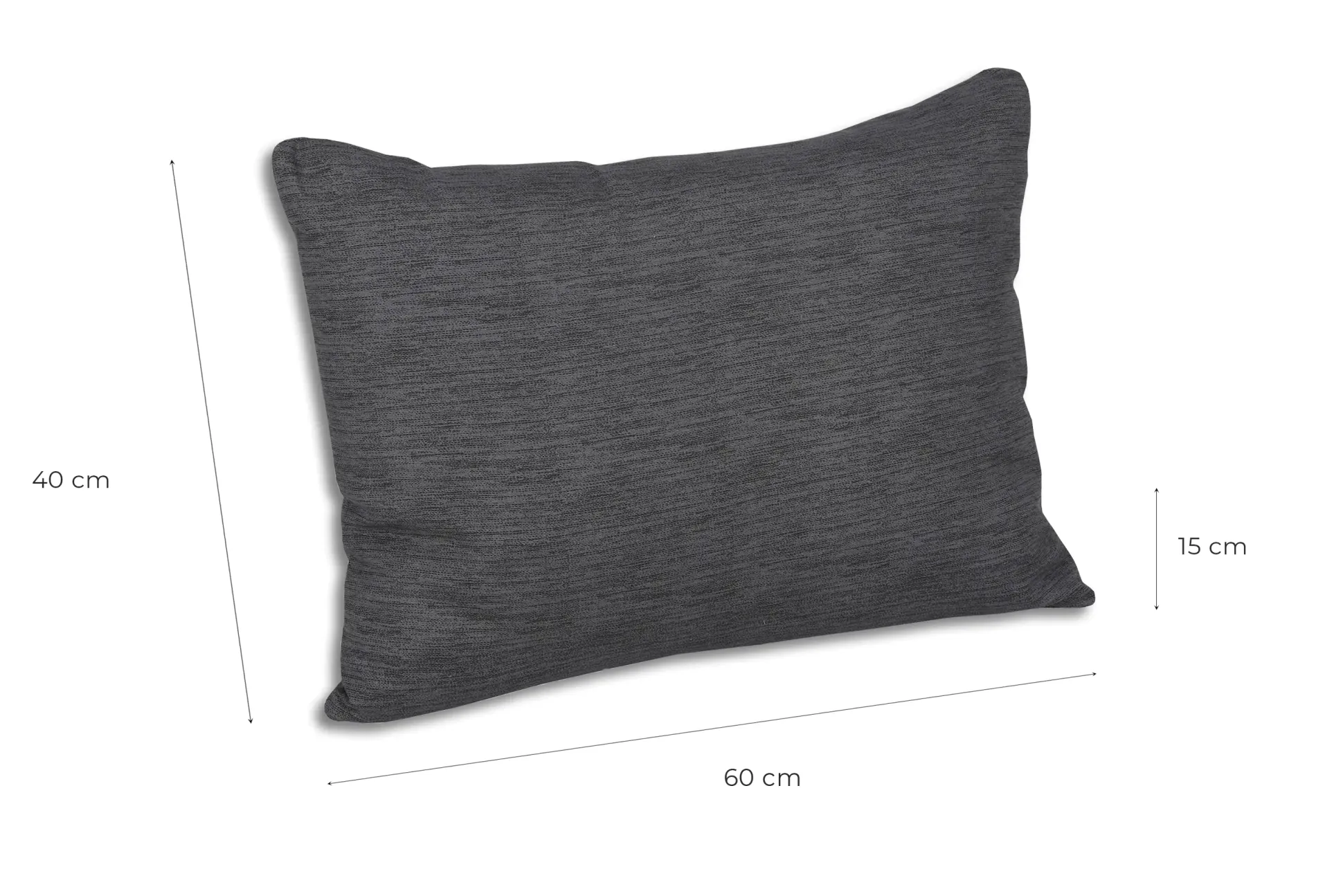 GO-DE Lounge-Ersatzkissen Rücken 55-60 cm x 40 cm x 15 cm, grau, anthrazit