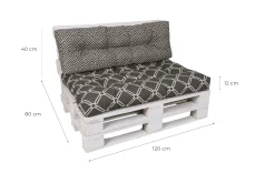 GO-DE Loungekissen-Set für Paletten 120 x 80 x 15 cm, grau, anthrazit