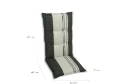 GO-DE Mittellehner-Auflage 110 x 50 x 7 cm, grau, anthrazit