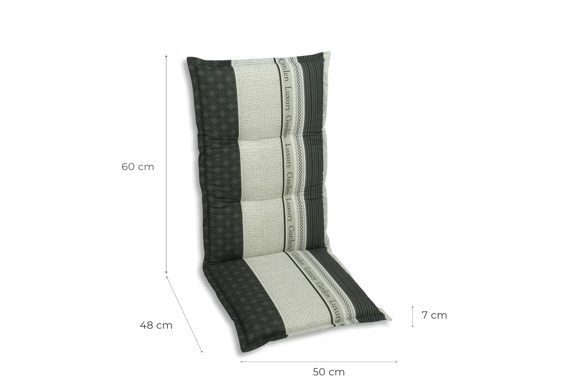 GO-DE Mittellehner-Auflage 110 x 50 x 7 cm, grau, anthrazit