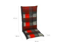 GO-De Mittellehner-Auflage 108 x 50 x 8 cm, rot kariert